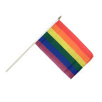 Regenbogen Stockflagge 30 x 45 cm