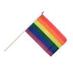 Regenbogen Stockflagge 30 x 45 cm
