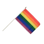 Rainbow Hand Waving Flag 12x18"