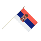 Serbie avec blason Drapeau sur hampe 30 x 45 cm