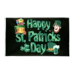 Happy St. Patrick's Day Schwarz Flagge 90 x 150 cm