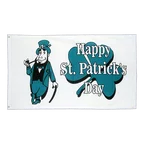 Happy St. Patrick's Day Weiß Flagge 90 x 150 cm