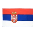 Drapeau Serbie avec blason 90 x 150 cm