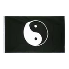 Ying und Yang Schwarz Flagge 90 x 150 cm