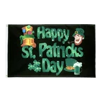 Happy St. Patrick's Day Schwarz Flagge 60 x 90 cm