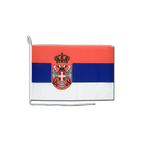Serbie avec blason Drapeau pour bateau 30 x 40 cm