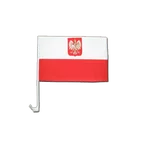 Drapeau pour voiture Pologne avec aigle 30 x 40 cm