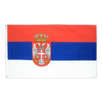 Grand drapeau Serbie avec blason - 150 x 250 cm