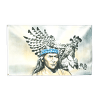 Indian with eagle - 3x5 ft Flag