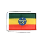 Drapeau avec cordelettes Éthiopie avec étoile 20 x 30 cm