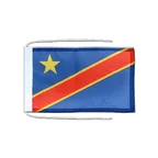 Drapeau avec cordelettes République démocratique du Congo 20 x 30 cm