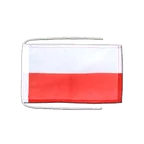 Drapeau avec cordelettes Pologne 20 x 30 cm