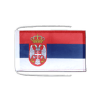 Serbie avec blason Drapeau avec cordelettes 20 x 30 cm