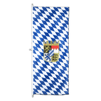 Bayern mit Wappen Hochformat Flagge 80 x 200 cm