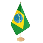 Brazil Large Table Flag 12x18", wooden