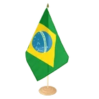 Brazil Large Table Flag 12x18", wooden