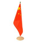 Grand drapeau de table Chine - 30 x 45 cm, bois
