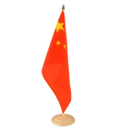 Grand drapeau de table Chine 30 x 45 cm, bois
