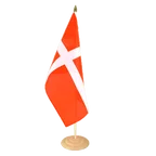 Grand drapeau de table Danemark 30 x 45 cm, bois
