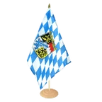 Grosse Tischflagge Bayern mit Wappen 30 x 45 cm