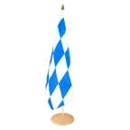 Grand drapeau de table Bavière sans blason 30 x 45 cm, bois