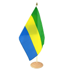 Gabon Large Table Flag 12x18", wooden