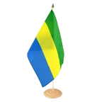 Grand drapeau de table Gabon 30 x 45 cm, bois