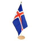 Iceland Large Table Flag 12x18", wooden