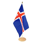 Grand drapeau de table Islande 30 x 45 cm, bois