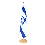 Grand drapeau de table Israel 30 x 45 cm, bois