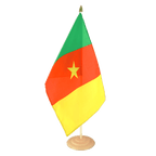 Cameroun Grand drapeau de table 30 x 45 cm, bois