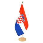 Croatie Grand drapeau de table 30 x 45 cm, bois