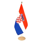 Grand drapeau de table Croatie 30 x 45 cm, bois