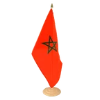 Grand drapeau de table Maroc 30 x 45 cm, bois