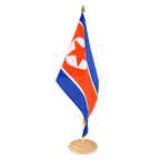 Corée du Nord Grand drapeau de table 30 x 45 cm, bois