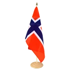 Grand drapeau de table Norvège 30 x 45 cm, bois