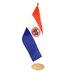 Paraguay Grand drapeau de table 30 x 45 cm, bois