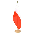 Grand drapeau de table Pologne 30 x 45 cm, bois