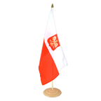 Pologne avec aigle Grand drapeau de table 30 x 45 cm, bois