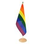 Rainbow Large Table Flag 12x18", wooden
