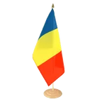 Grand drapeau de table Roumanie 30 x 45 cm, bois