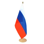 Russia Large Table Flag 12x18", wooden
