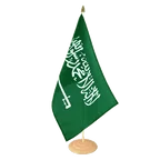 Grand drapeau de table Arabie Saoudite 30 x 45 cm, bois