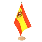 Spain with crest Large Table Flag 12x18", wooden