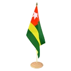 Grand drapeau de table Togo 30 x 45 cm, bois