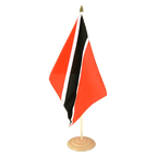 Trinité et Tobago Grand drapeau de table 30 x 45 cm, bois