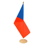 Grand drapeau de table République tchèque - 30 x 45 cm, bois