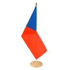 Grand drapeau de table République tchèque 30 x 45 cm, bois