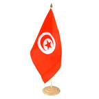 Tunisie Grand drapeau de table 30 x 45 cm, bois
