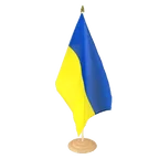 Ukraine Large Table Flag 12x18", wooden